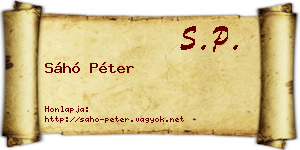 Sáhó Péter névjegykártya