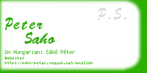peter saho business card